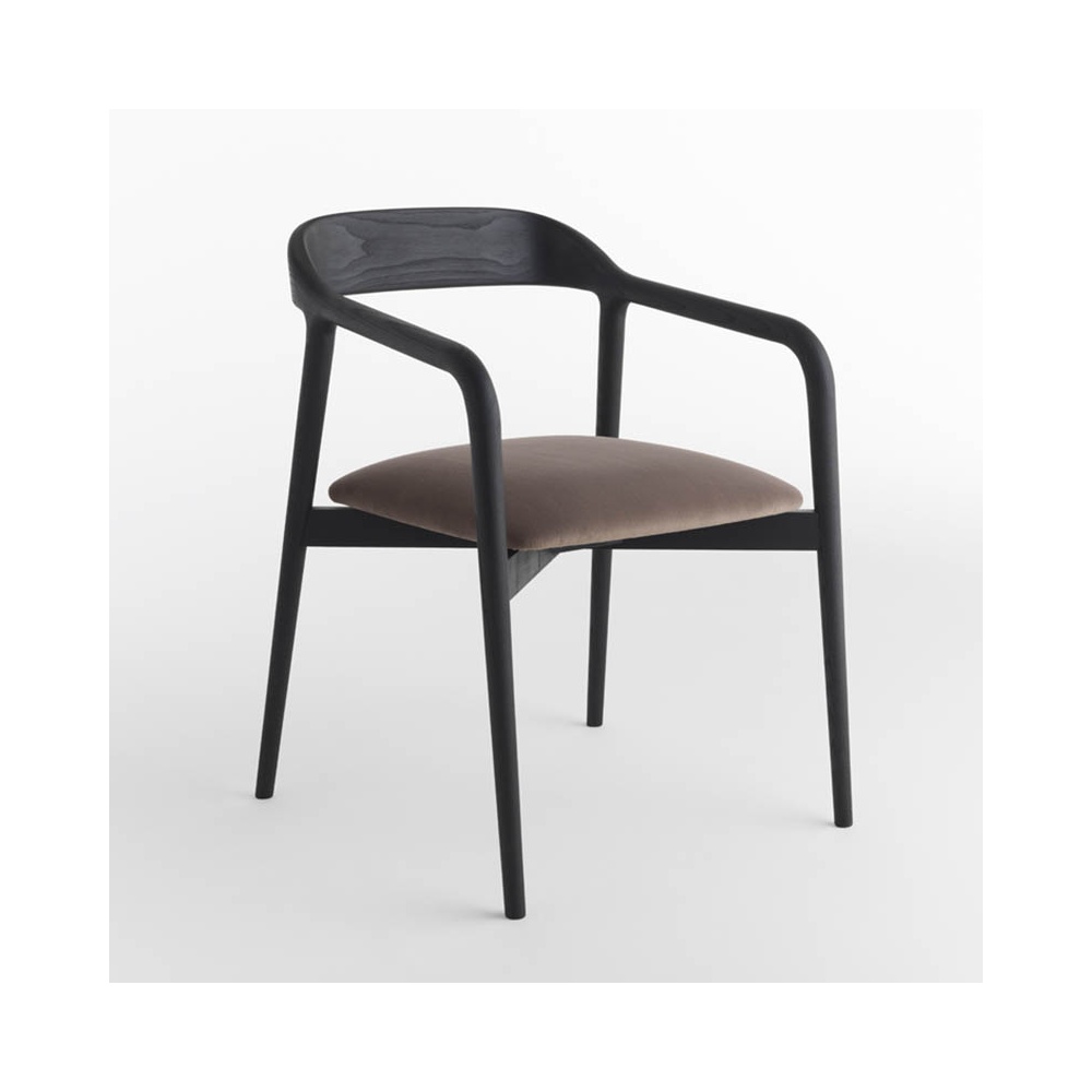 Velasca wood chair covered in fabric, eco-leather or leather