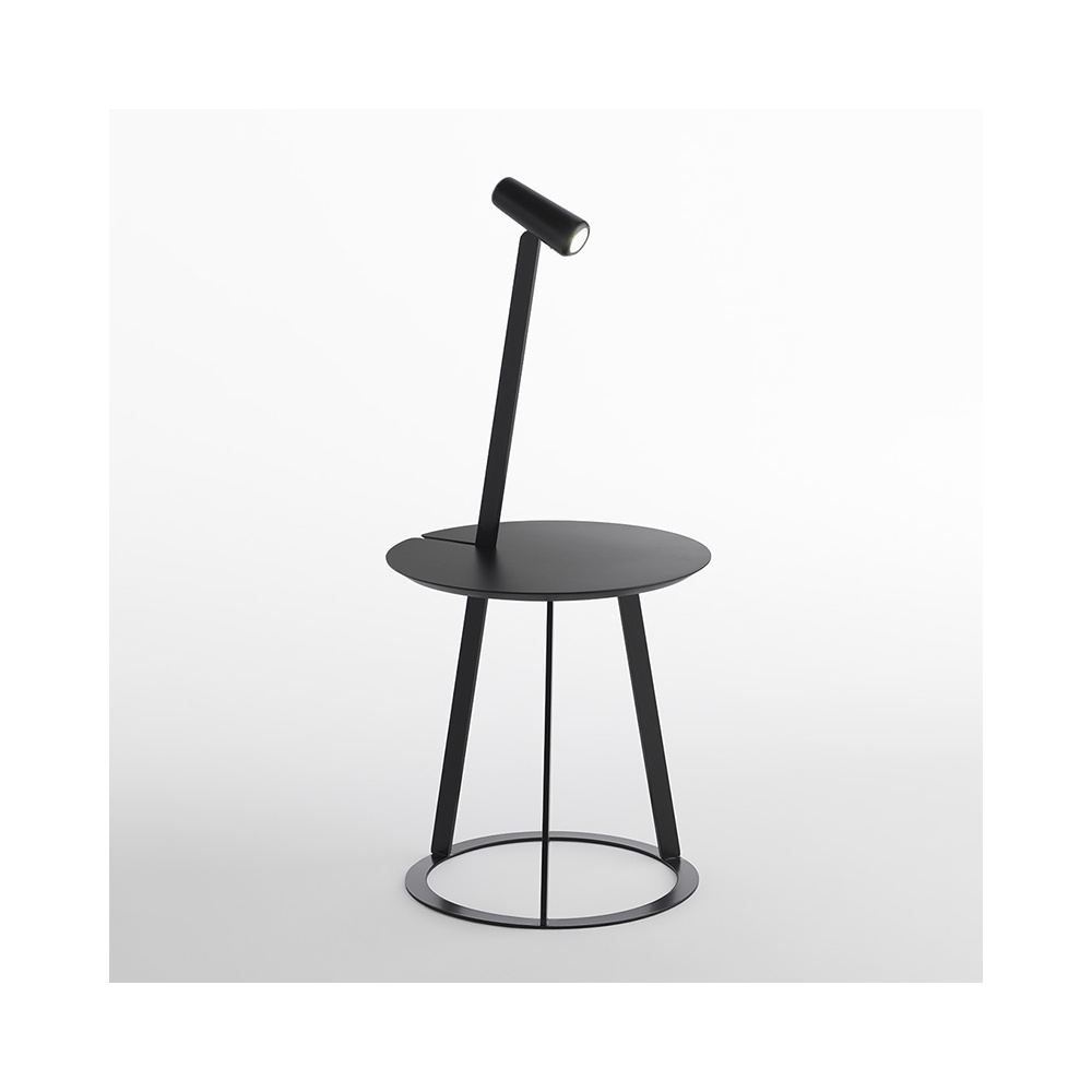 Metal side table/bedside table with led light - Albino