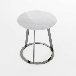 Round coffee table in marble and metal - Albino