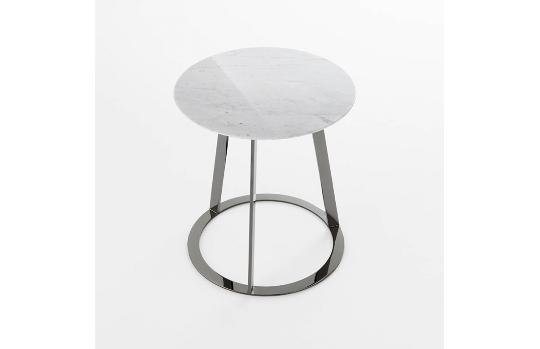 Round coffee table in marble and metal - Albino