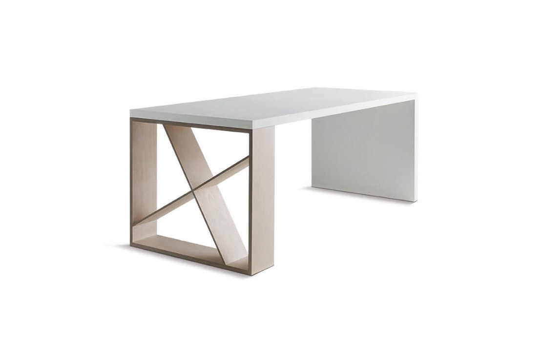 Lacquered desk/table with bookcase - J-Table