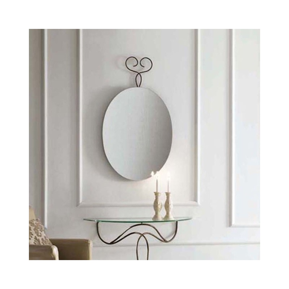 Oval mirror in glass and metal - Nilo