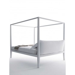 Moheli canopy bed upholstered headboard