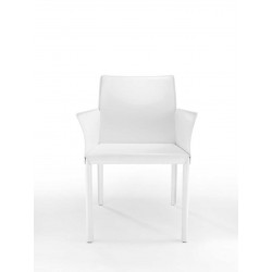 XL sedia rivestita in cuoio con braccioli
