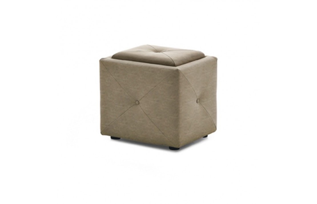 Ludovic pleated soft-touch covered pouf/bedside table