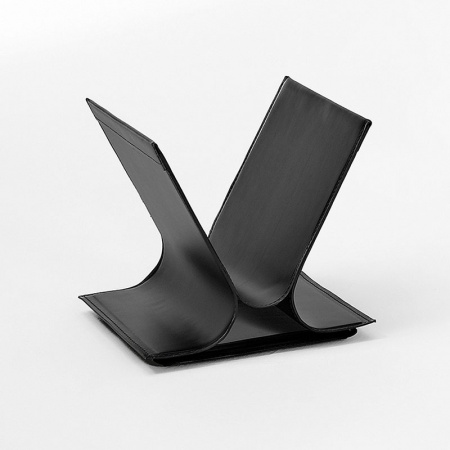 Magazine rack in leather and steel - Vivo