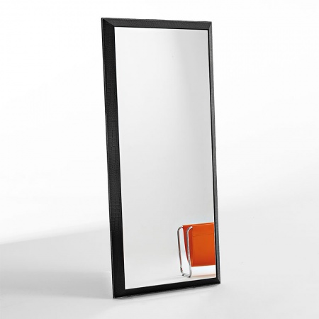 Rex wall mirror with leather frame