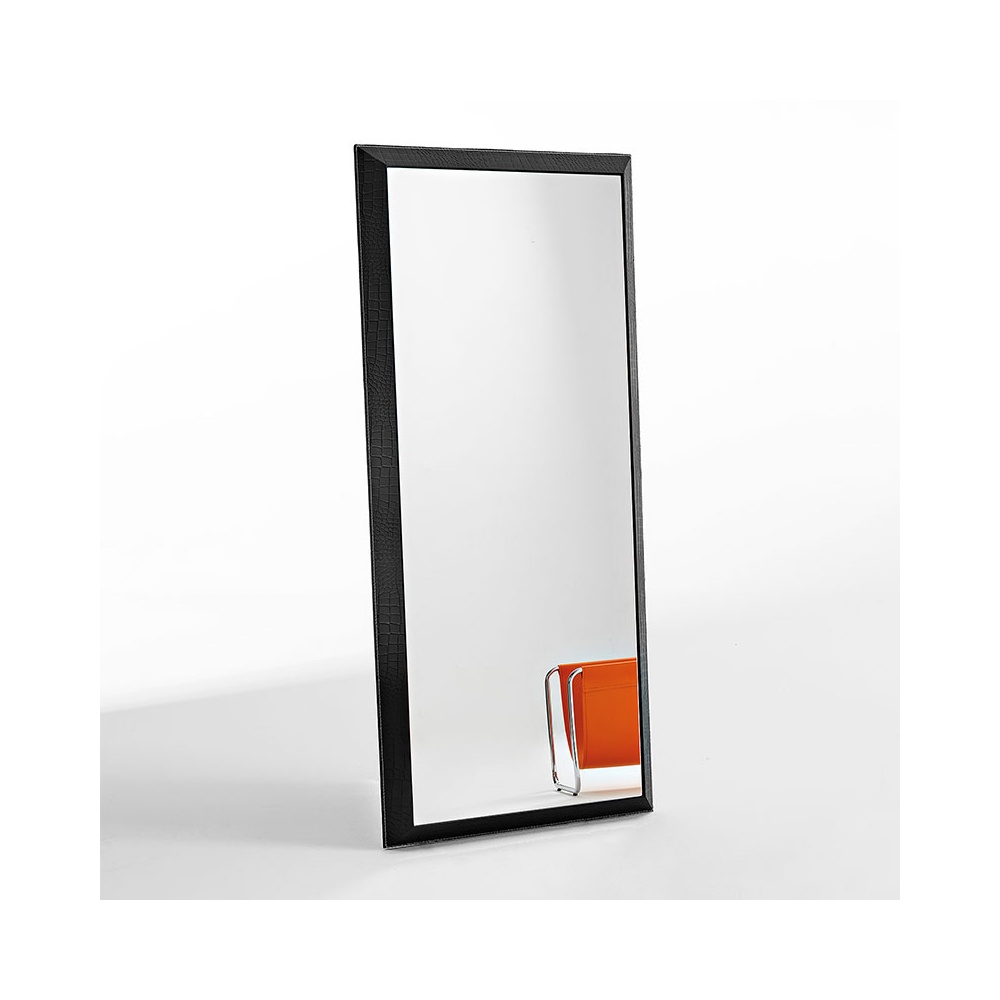 Rex wall mirror with leather frame