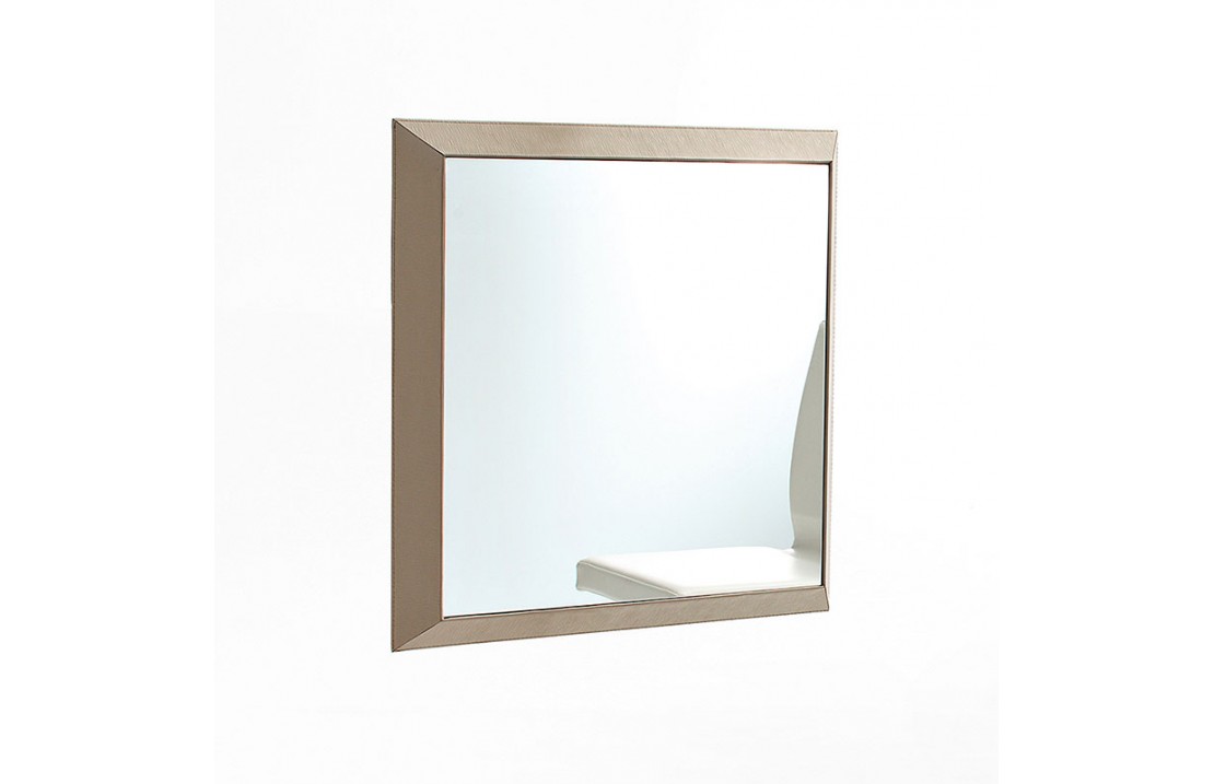 Rex 2 wall mirror with leather frame