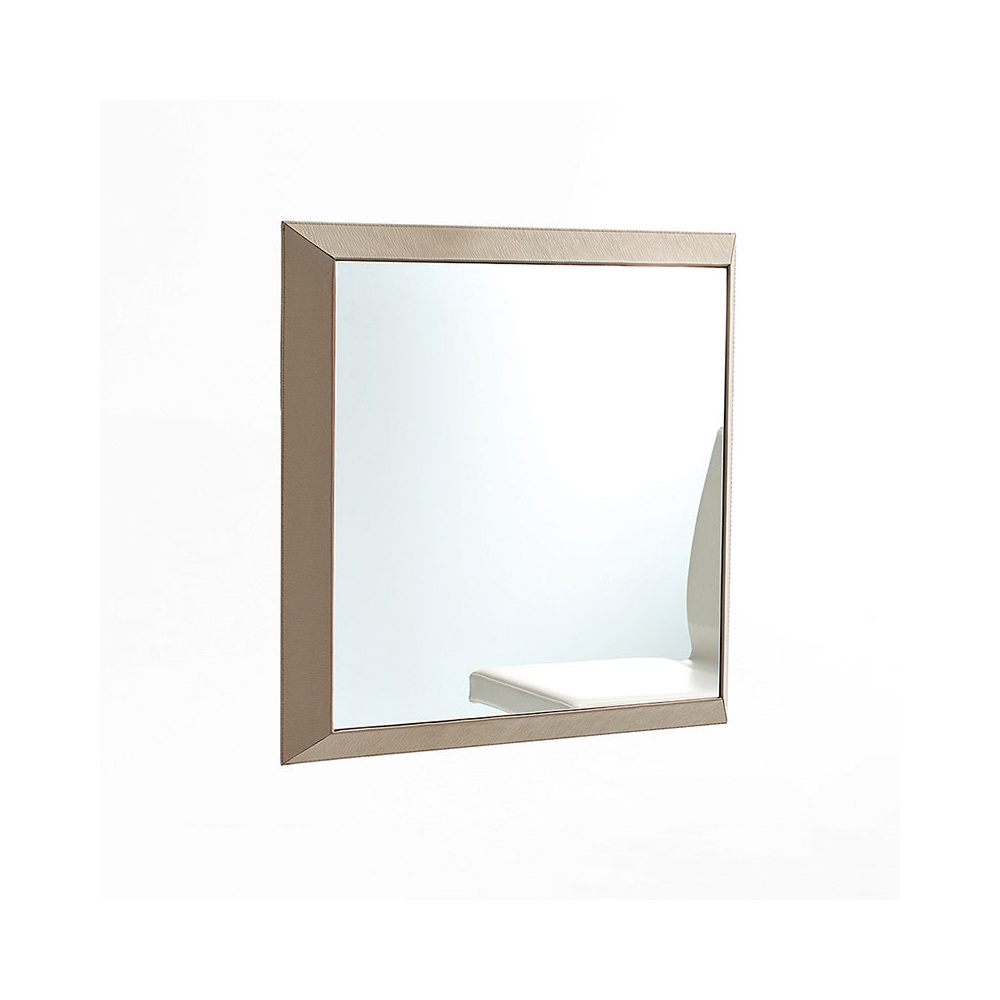 Rex 2 wall mirror with leather frame