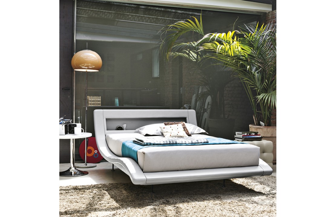 Padded semi-double bed in eco-leather -Sardegna