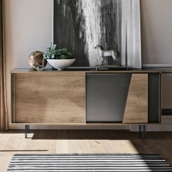 Sideboard with metal and laminate doors -Modus