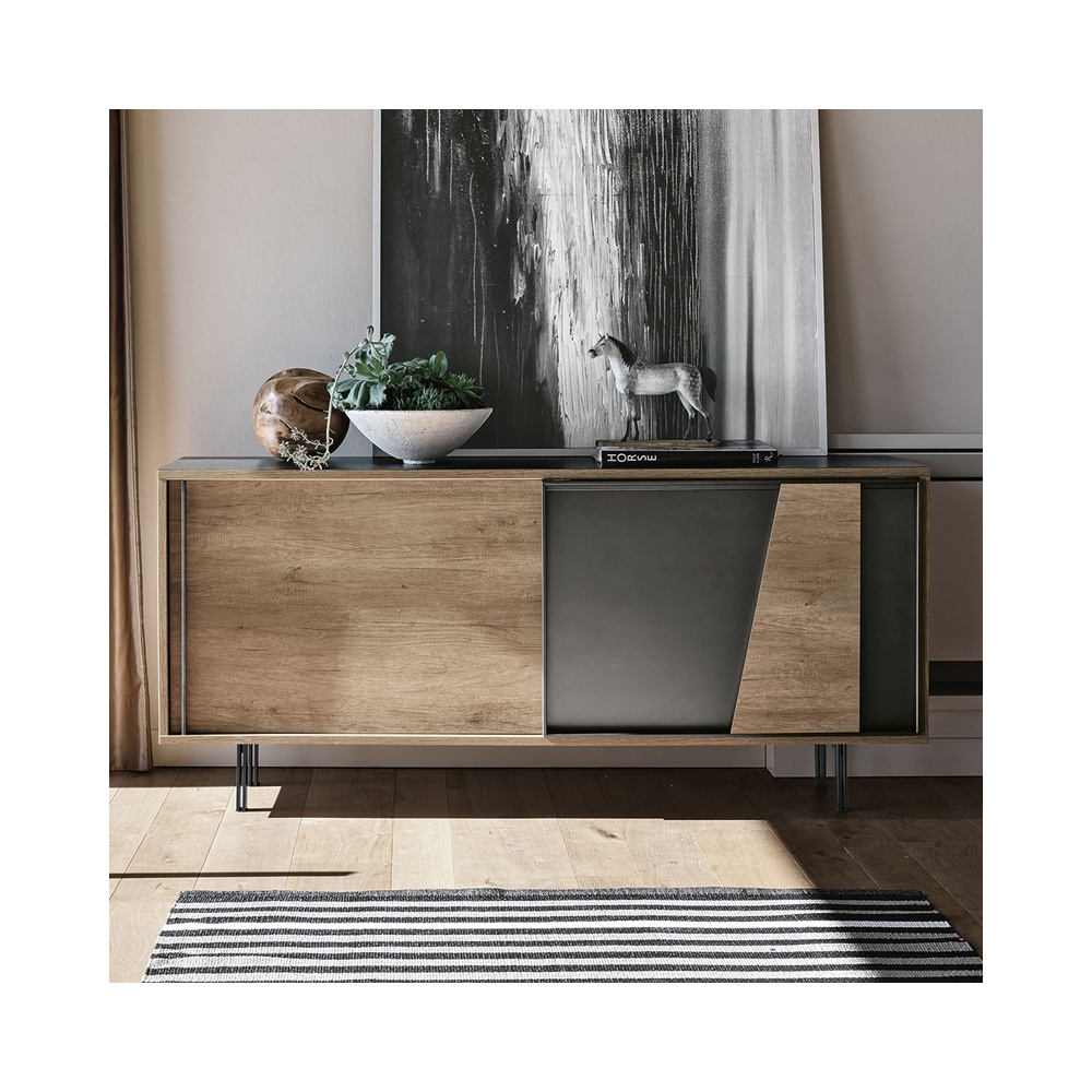 Sideboard with metal and laminate doors -Modus