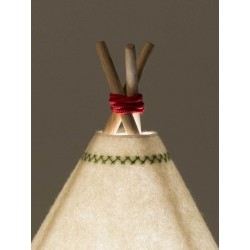 Kids lamp in wood and fabric - Tipi
