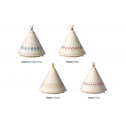 Kids lamp in wood and fabric - Tipi
