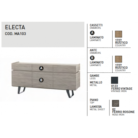 Sideboard vintage w/doors and drawers - Electa