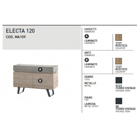 Sideboard in wood 2 doors/ 2 drawers -Electa