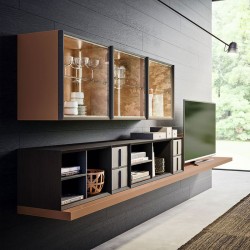 TV cabinet composition with glass doors - Day 01