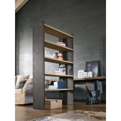 Bookcase in metal and wood -Linear 90
