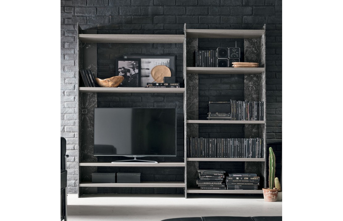 Bookcase in metal and wood - Linear
