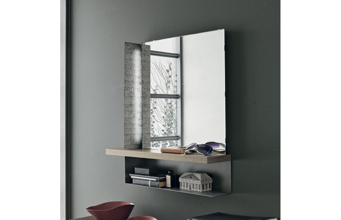 Mirror with wood shelf - Modus