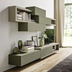 Day 10 TV cabinet composition with staggered wall units