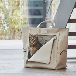 Tosca cat travel bag in leather
