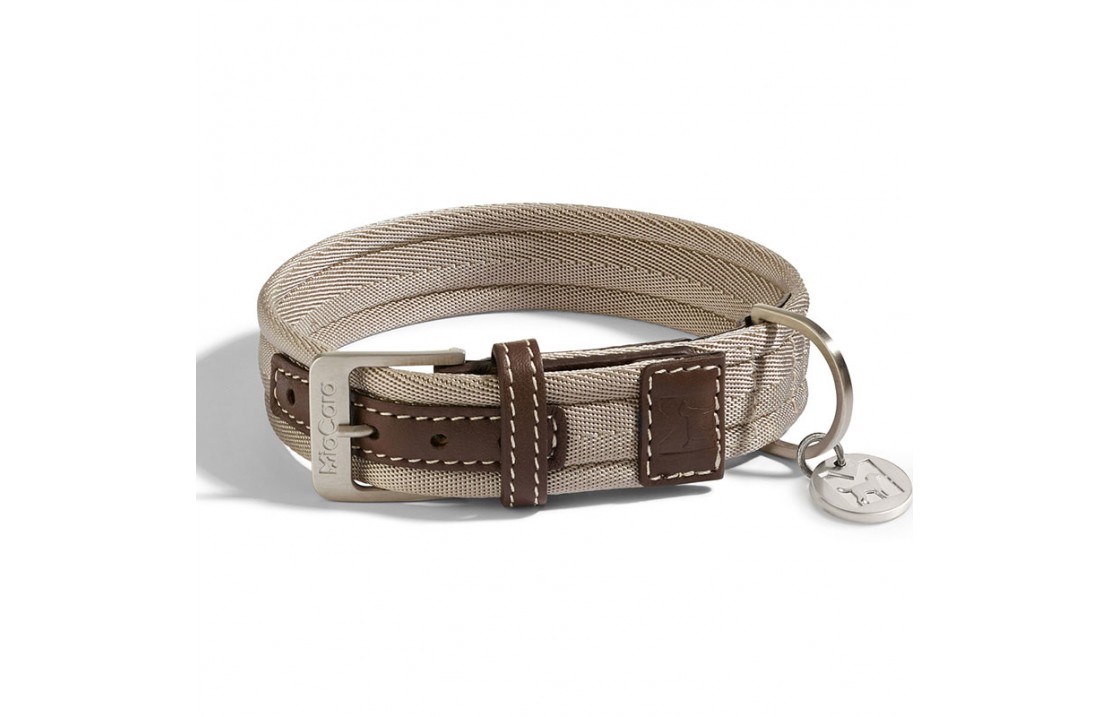 Riva dog collar in fabric and leather