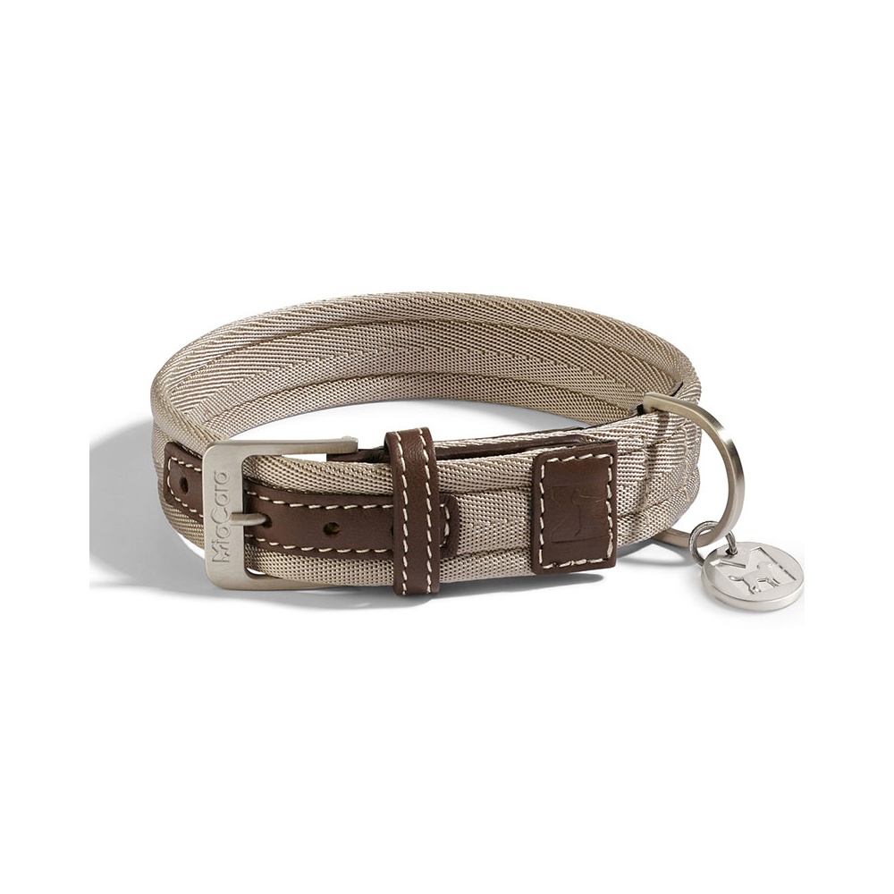 Riva dog collar in fabric and leather