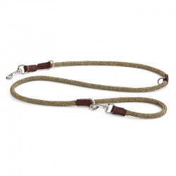 Dog leash in cotton and leather - Lucca