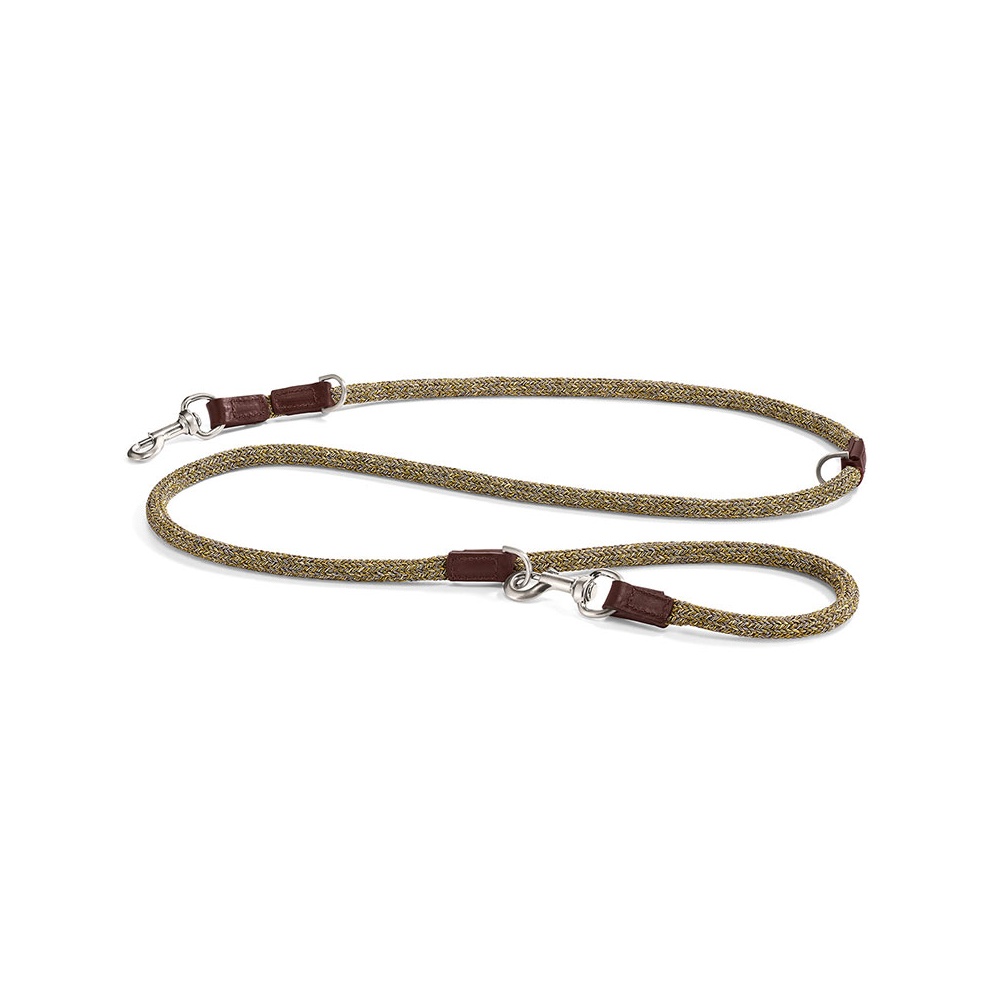 Dog leash in cotton and leather - Lucca