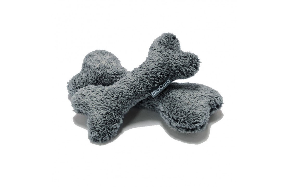 Sherpa bone shape toy for dog in faux fur
