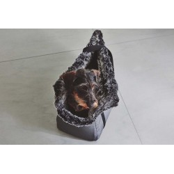 Via borsa da viaggio per cani in eco pelliccia e tessuto