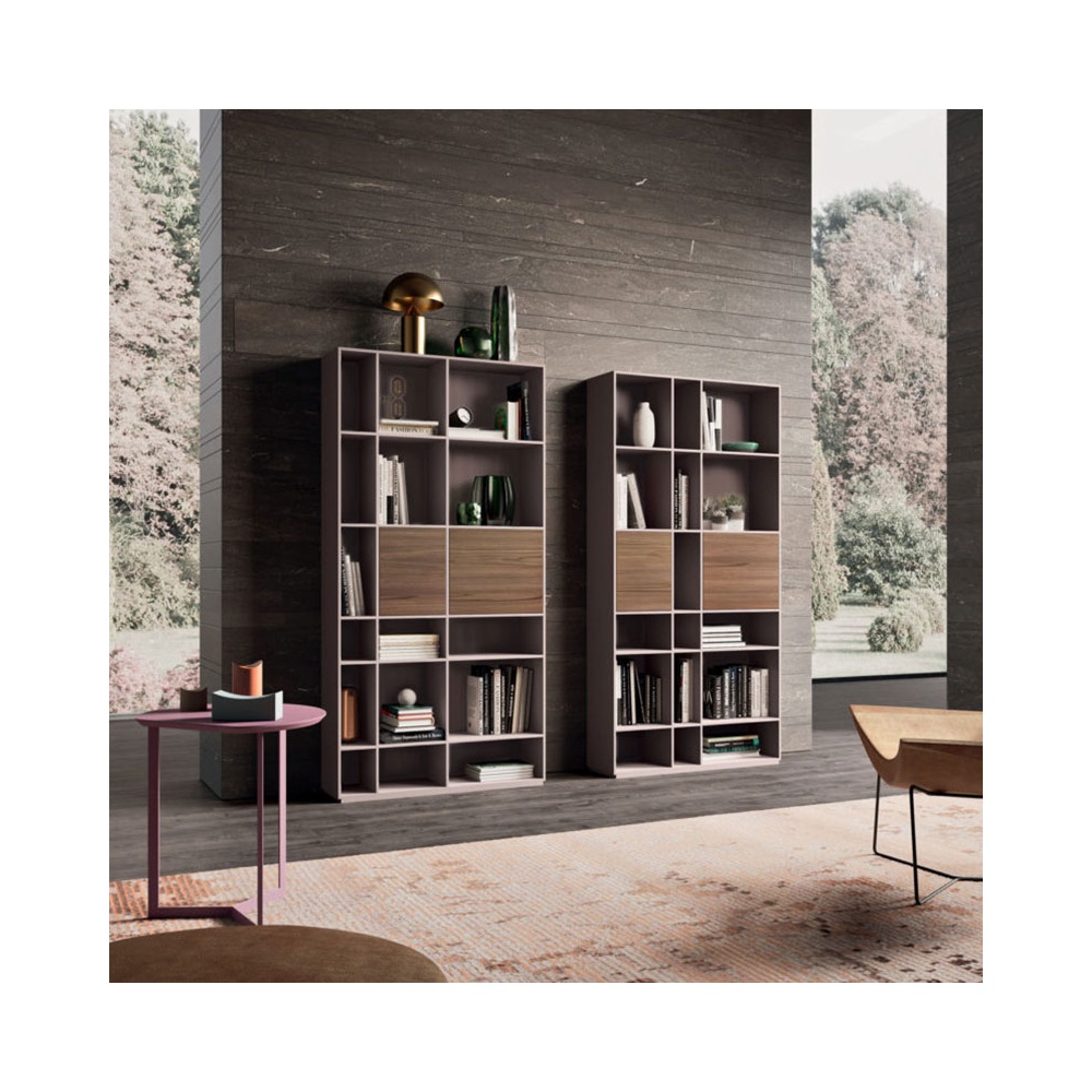 Wall modular lacquered bookcase