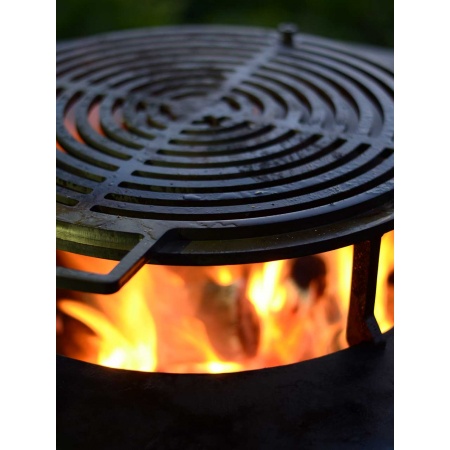 Barbecue in acciaio corten o nero con mobile - Piatto
