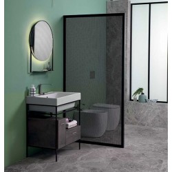 Composizione bagno con mobile lavabo e specchio - Trix 2