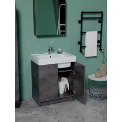 Bathroom composition with basin, mirror and column - Trix 6