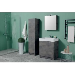 Composizione bagno con lavabo, specchio e colonna - Trix 8