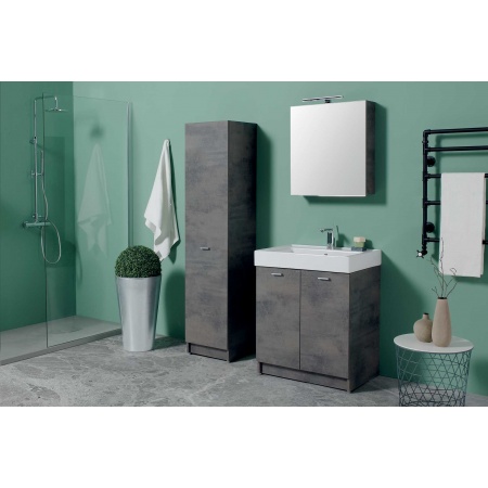 Bathroom composition with basin, mirror and column - Trix 6
