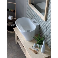 Composizione bagno / lavanderia con lavabo in appoggio - Tino 3
