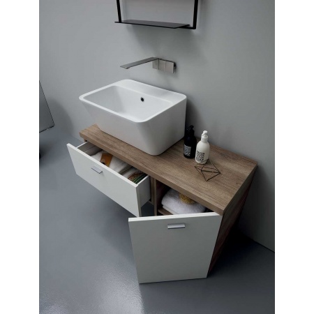 Composizione bagno con mobile lavabo anta e cassetto - Wynn 3