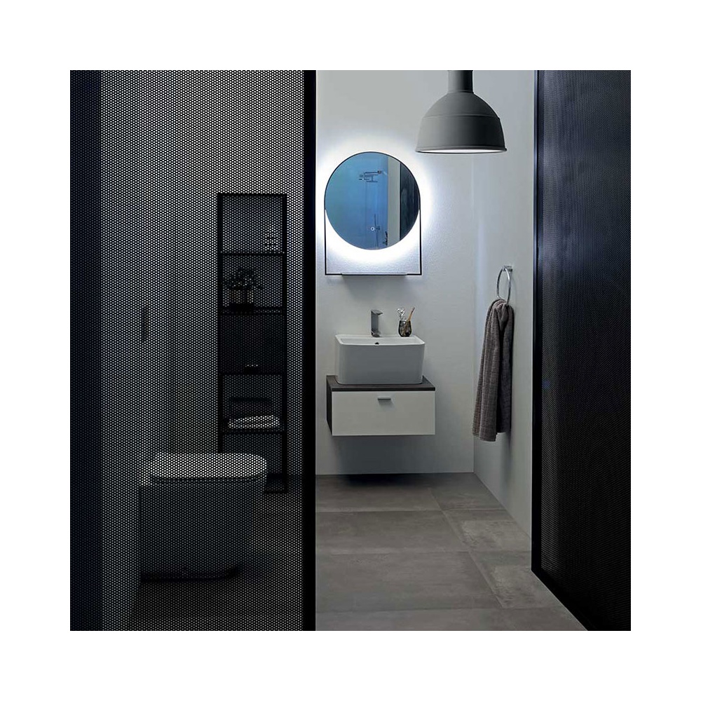 Bathroom composition with wall-mounted cabinet and column -