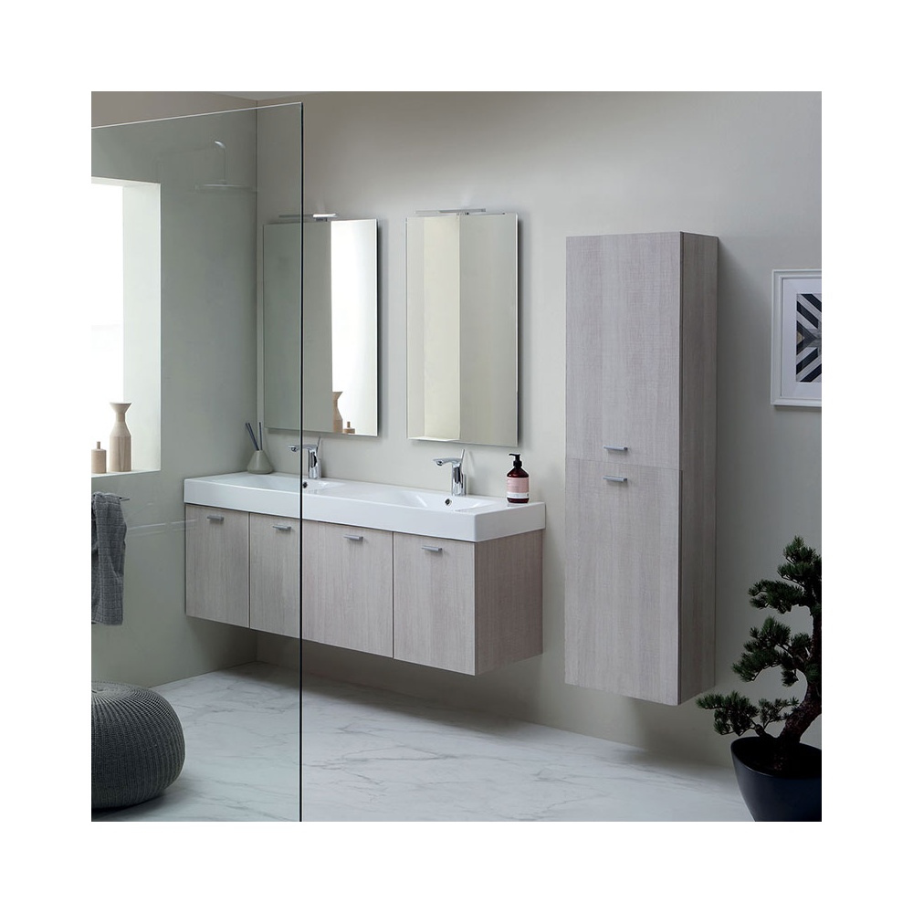 Bathroom composition with double wall-mounted sink - Cento 8