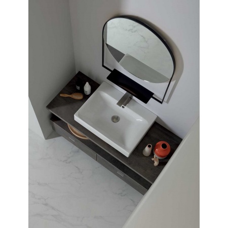 Bathroom composition with drawers cabinet and mirror - Cento 3