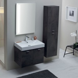 Bathroom composition with wall-mounted cabinet, column and