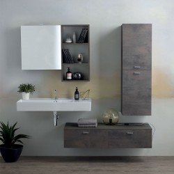 Bathroom composition with wall-mounted cabinets - Square 2