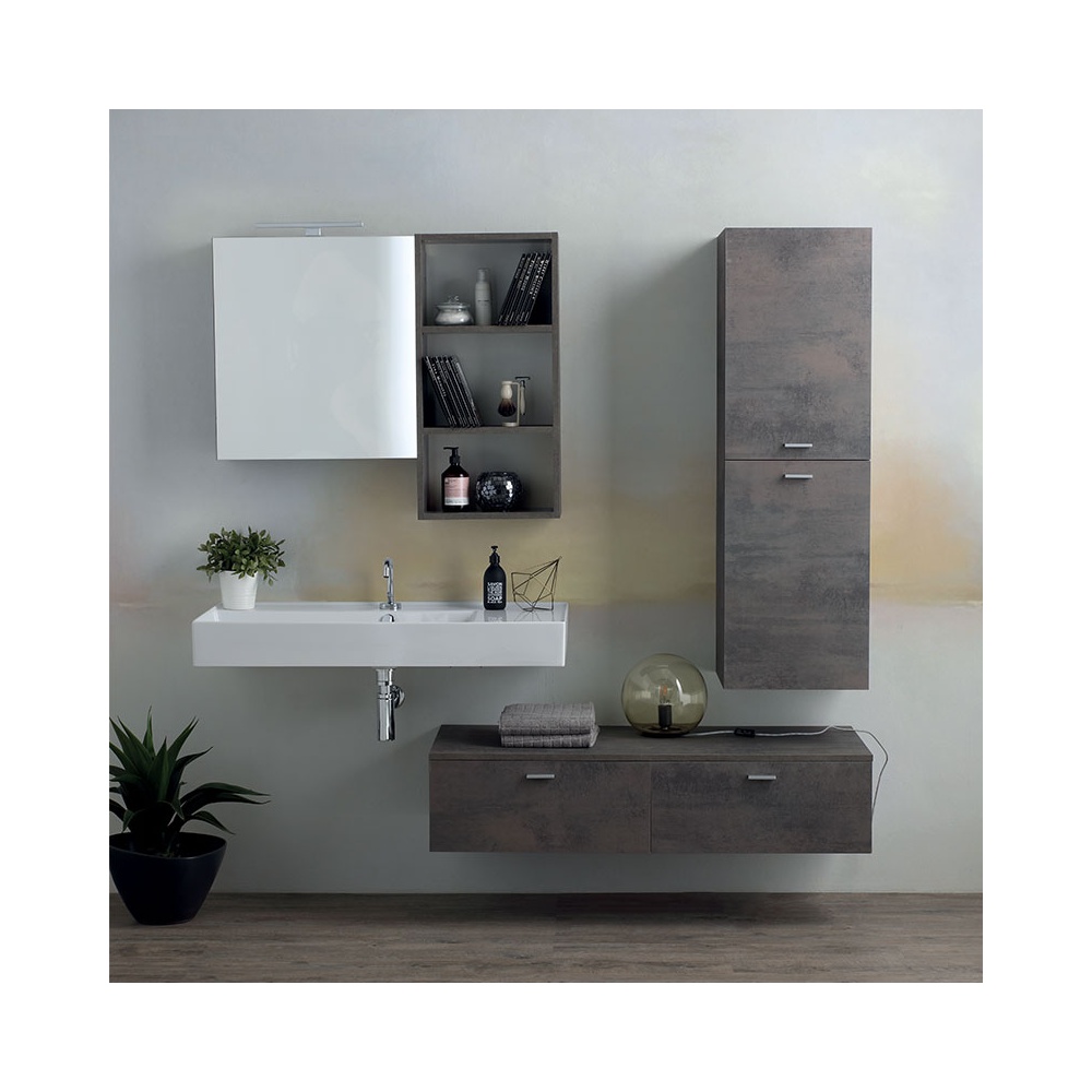 Bathroom composition with wall-mounted cabinets - Square 2