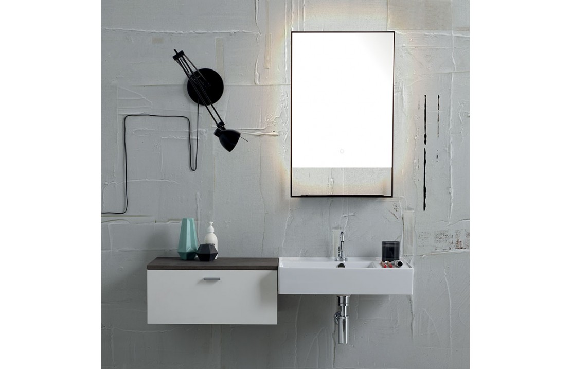 Composizione bagno lavabo sospeso e specchio - Square 4
