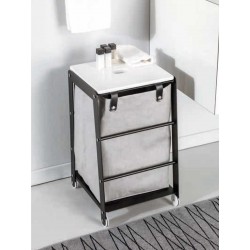 Bathroom stool with laundry basket - Biro