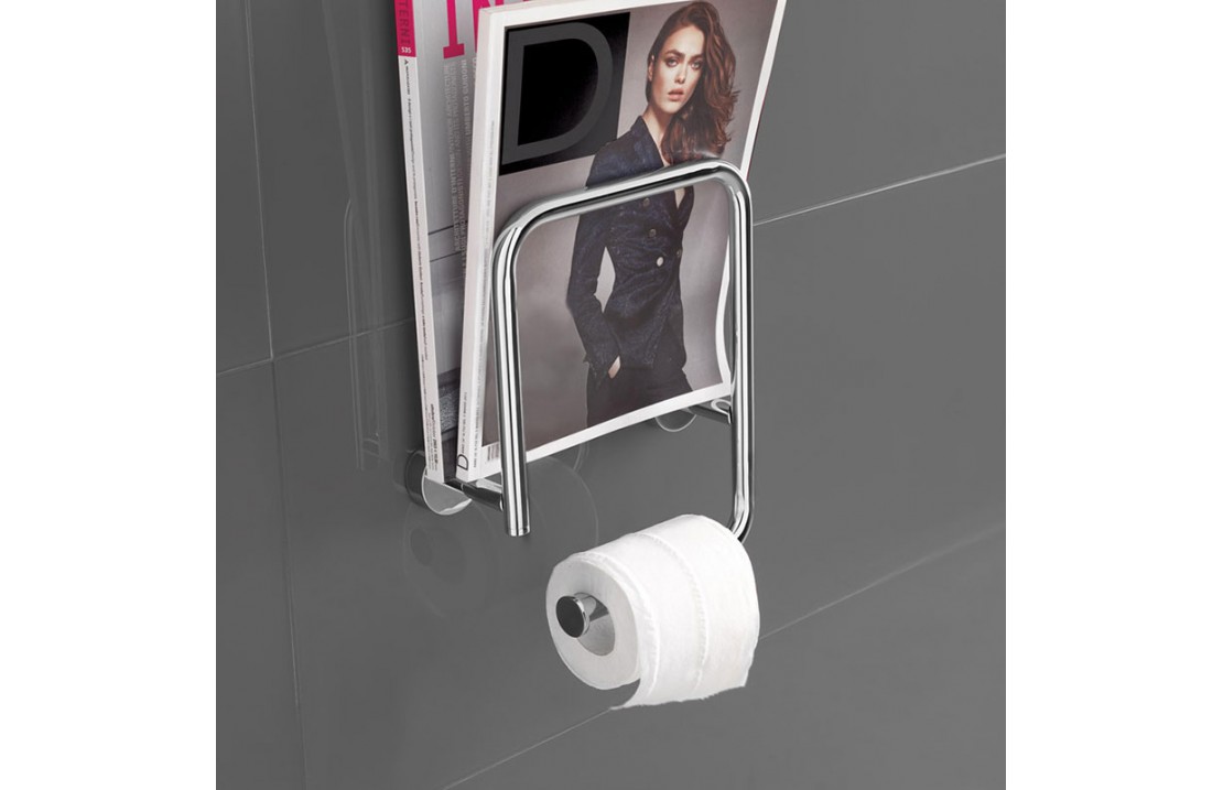 Toilet Roll Holder with Magazine Rack - Pratica